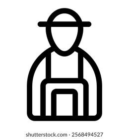 Farmer icon with simple and line style