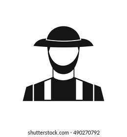 Farmer icon in simple style on a white background vector illustration