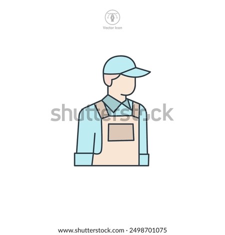 Farmer icon symbol vector illustration isolated on white background