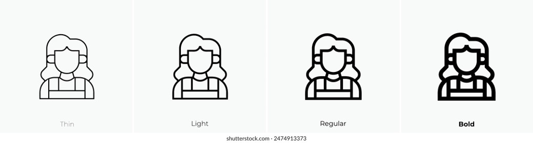 farmer icon. Thin, Light Regular And Bold style design isolated on white background