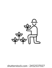 farmer icon, vector best line icon.