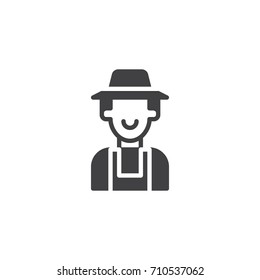 Farmer icon vector, filled flat sign, solid pictogram isolated on white. Symbol, logo illustration