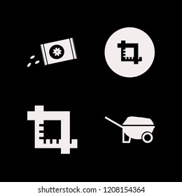 farmer icon. farmer vector icons set wheelbarrow, sowing seeds and crop