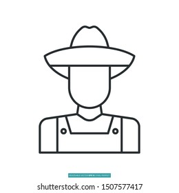 farmer icon vector illustration logo template for many purpose. Isolated on white background.