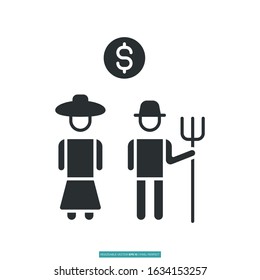Farmer icon vector illustration logo template for many purpose. Isolated on white background.