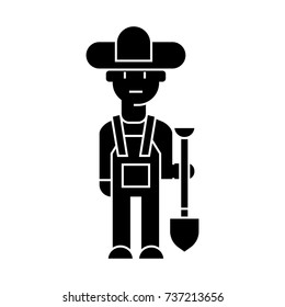 farmer  icon, vector illustration, sign on isolated background