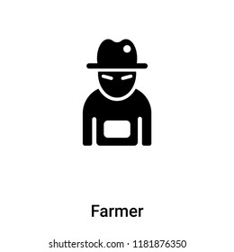 Farmer icon vector isolated on white background, logo concept of Farmer sign on transparent background, filled black symbol