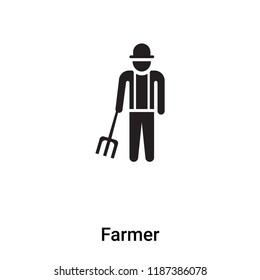 Farmer icon vector isolated on white background, logo concept of Farmer sign on transparent background, filled black symbol