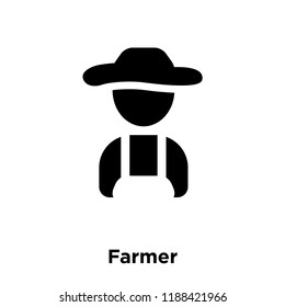 Farmer icon vector isolated on white background, logo concept of Farmer sign on transparent background, filled black symbol