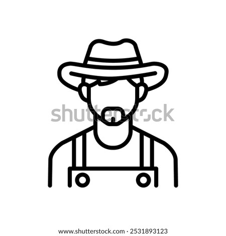 farmer icon vector in line style