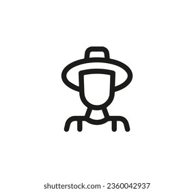 Farmer icon vector. Linear style sign for mobile concept and web design. Farmer symbol illustration. Pixel vector graphics - Vector.
