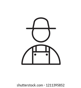 farmer icon vector. people icon line style