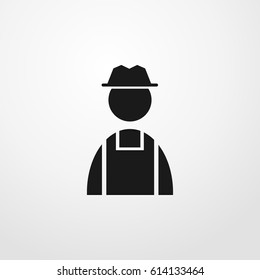 farmer icon. vector sign symbol on light background