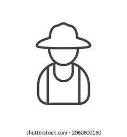 Farmer icon . web icon .vector illustration. Thin line farmer outline icon vector illustration.