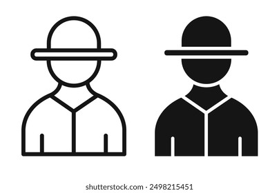 farmer iconicon vector collection in outlined and solid style