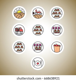 Farmer icons.