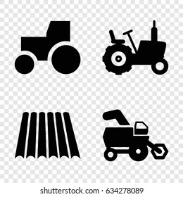 Farmer icons set. set of 4 farmer filled icons such as field