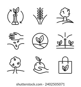 Farmer icons set. Outline set of farmer vector icons for web design isolated on white background. Symbol, logo illustration. Vector graphics.