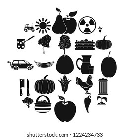 Farmer icons set. Simple set of 25 farmer vector icons for web isolated on white background