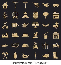 Farmer icons set. Simple style of 36 farmer vector icons for web for any design