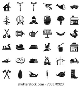 Farmer icons set. Simple style of 36 farmer vector icons for web isolated on white background