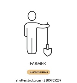 farmer icons  symbol vector elements for infographic web