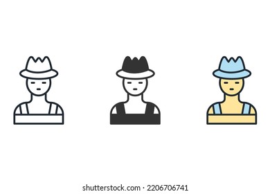 Farmer icons  symbol vector elements for infographic web