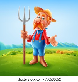 farmer illustration for agriculture product