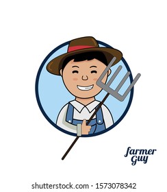 Farmer illustration design. happy farmer. vector