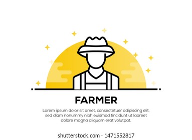 FARMER AND ILLUSTRATION ICON CONCEPT