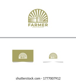 Farmer Illustration Logo Design Template