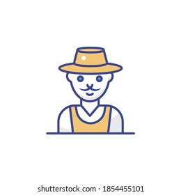 Farmer illustration style icon. EPS 10 file