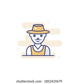Icono vectorial de estilo de ilustración de agricultor.
