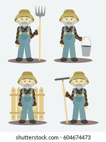 Farmer isolated vector illustration