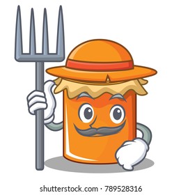 Farmer jam character cartoon style