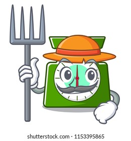 Farmer kitchen scale character cartoon
