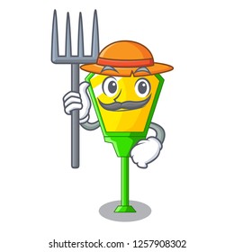 Farmer lamps post collection in a cartoon