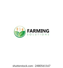 Farmer leaf logo flat vector design