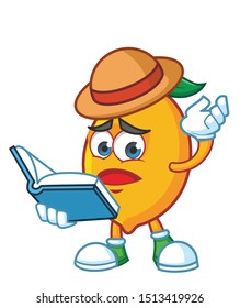 farmer lemon mascot character vector design