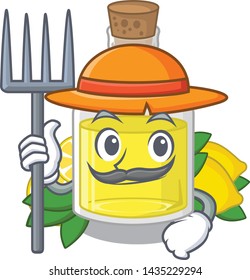 Farmer lemon oil in the mascot shape