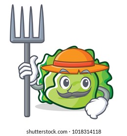 Farmer lettuce character cartoon style vector illustration