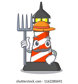Farmer lighthouse character cartoon style