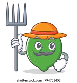 Farmer lime character cartoon style