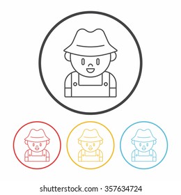 farmer line icon