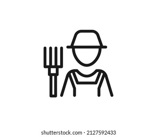 Farmer line icon. High quality outline symbol for web design or mobile app. Thin line sign for design logo. Color outline pictogram on white background