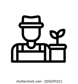 farmer line icon illustration vector graphic