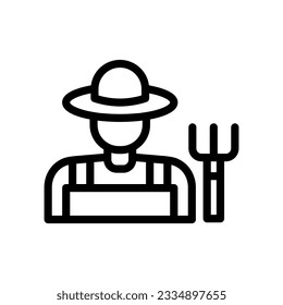 farmer line icon illustration vector graphic. Simple element illustration vector graphic, suitable for app, websites, and presentations isolated on white background