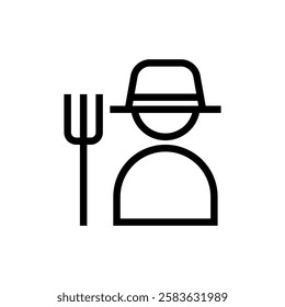 Farmer line icon on white background. Eps 10.
