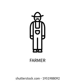 Farmer Line Icon In A Simple Style. Vector sign in a simple style isolated on a white background. 64x64 pixel.