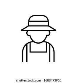 Farmer line icon vector simple design